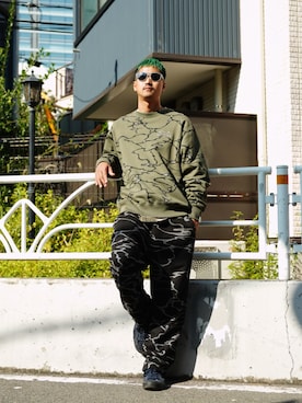 「MANASTASH（マナスタッシュ）のアイテム（スウェット）」を使った、manastash_TERAさん（メンズ・176cm）の冬コーディネート