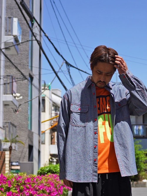 セール】MANASTASH/マナスタッシュ/POINT COL WORK SHIRTS/ポイント