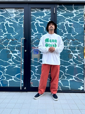 「MANASTASH（マナスタッシュ）のアイテム（帽子）」を使った、manastash_TERAさん（メンズ・176cm）の夏コーディネート
