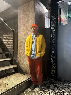「MANASTASH（マナスタッシュ）のアイテム（カーディガン/ボレロ）」を使った、manastash_TERAさん（メンズ・176cm）の秋コーディネート