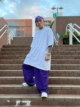 「AIR MAX」｜「アイテム（スウェットパンツ）」を使った、龍一 (The Loveless)®︎さん（メンズ・168cm）の夏コーディネート