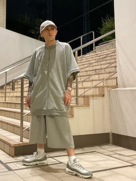 「AIR MAX」｜「アイテム（セットアップ）」を使った、龍一 (The Loveless)®︎さん（メンズ・168cm）の夏コーディネート
