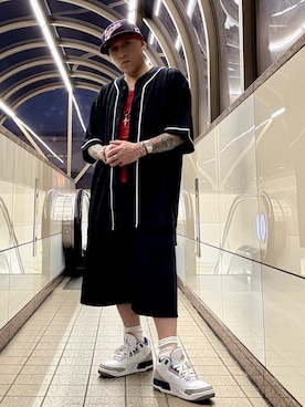 「Ls (Loveless)のアイテム（シャツ/ブラウス、ブルー系）」を使った、龍一 (The Loveless)®︎さん（メンズ・168cm）の春コーディネート