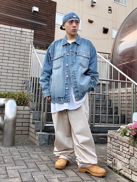 「アイテム（デニムジャケット）」を使った、龍一 (The Loveless)®︎さん（メンズ・168cm）の秋コーディネート