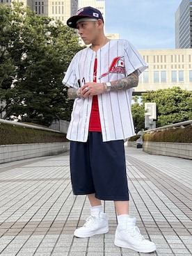 「アイテム（ネックレス）」を使った、龍一 (The Loveless)®︎さん（メンズ・168cm）の夏コーディネート