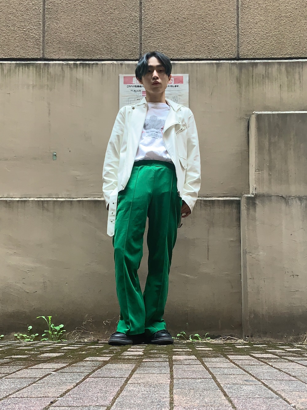 「COAST、WEGO、白、緑、低身長、いいね、save、フォローお願いします🤑、フォロー返します、instagramフォローお願いします」｜「WEGOのアイテム（パンツ、グリーン系）」を使った、Yuto_kgインスタフォローお願い！さん（メンズ・160cm）の春コーディネートの1枚目の写真