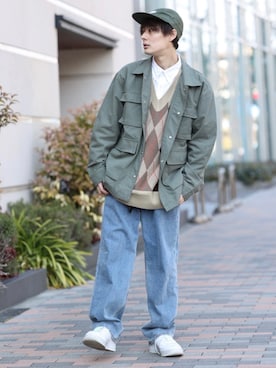 「CREARE -LINO-（クレアーレリノ）のアイテム（ブルゾン）」を使った、冨田 幸大さん（メンズ・171cm）の冬コーディネート