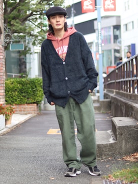 「Code Kelly（コードケリー）のアイテム（帽子）」を使った、冨田 幸大さん（メンズ・171cm）の秋コーディネート