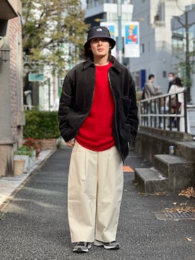 「STUDIO NICHOLSON（スタジオニコルソン）のアイテム（ジャケット/アウター）」を使った、冨田 幸大さん（メンズ・171cm）の秋コーディネート