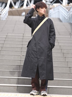 「CREARE -LINO-（クレアーレリノ）のアイテム（チェスターコート）」を使った、冨田 幸大さん（メンズ・171cm）の冬コーディネート