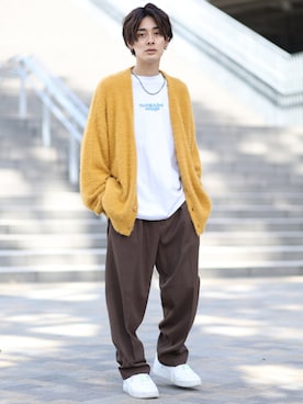 「アイテム（カーディガン/ボレロ）」を使った、冨田 幸大さん（メンズ・171cm・20代）の秋コーディネート