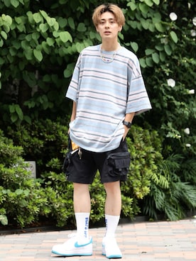 「AIR FORCE 1」｜「アイテム（その他）」を使った、冨田 幸大さん（メンズ・171cm）の夏コーディネート