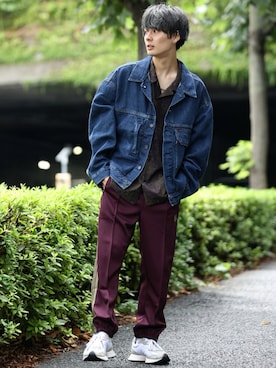 「Levi's」｜「アイテム（スウェットパンツ）」を使った、冨田 幸大さん（メンズ・171cm）の夏コーディネート