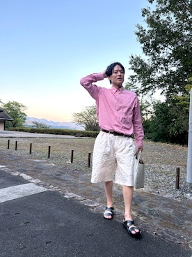 「Hender Scheme（エンダースキーマ）のアイテム（ハンドバッグ）」を使った、morrowさん（メンズ・178cm）の夏コーディネート