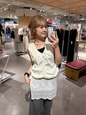 「アイテム（バンダナ/スカーフ、ホワイト系）」を使った、aoさん（レディース・158cm）の夏コーディネート