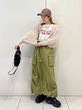 「LOWRYS FARM（ローリーズファーム）のチェーンネックレス　976398（ネックレス）」を使った、aoさん（レディース・158cm）の冬コーディネート