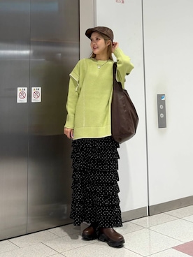 「アイテム（帽子）」を使った、aoさん（レディース・158cm）の冬コーディネート