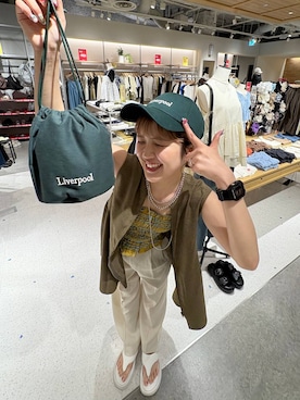「アイテム（ベスト）」を使った、aoさん（レディース・158cm・20代）の夏コーディネート