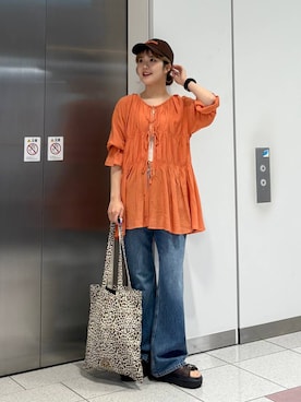 「アイテム（キャップ）」を使った、aoさん（レディース・158cm・20代）の夏コーディネート
