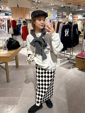 「アイテム（シュシュ）」を使った、aoさん（レディース・158cm）の冬コーディネート