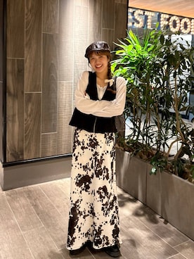 「アイテム（ハンチング/ベレー帽）」を使った、aoさん（レディース・158cm）の秋コーディネート