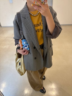 「アイテム（エコバッグ/サブバッグ）」を使った、aoさん（レディース・158cm）の秋コーディネート