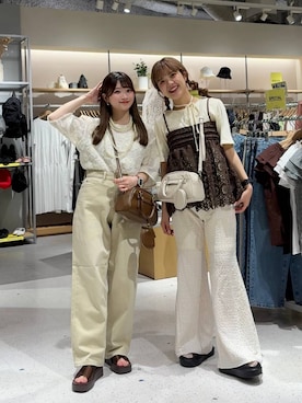 「アイテム（キャミソール、ブラウン系）」を使った、aoさん（レディース・158cm）の夏コーディネート