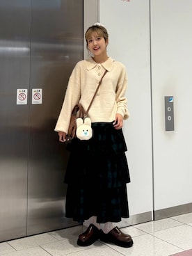 「アイテム（エコバッグ/サブバッグ）」を使った、aoさん（レディース・158cm）の秋コーディネート