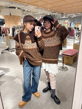 「アイテム（ハンチング/ベレー帽）」を使った、aoさん（レディース・158cm・20代）の冬コーディネート