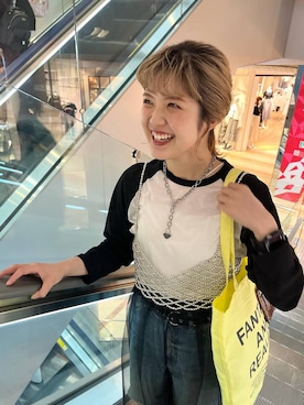 「アイテム（その他トップス、シルバー系）」を使った、aoさん（レディース・158cm）の春コーディネート