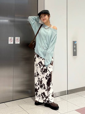 「LOWRYS FARM（ローリーズファーム）のアイテム（ハンチング/ベレー帽）」を使った、aoさん（レディース・158cm）の秋コーディネート