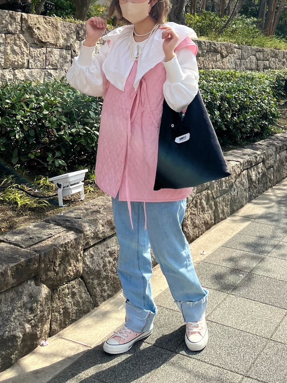 MM6 Maison Margiela ピンク ニットベスト MM6 Maison Margiela