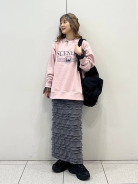 「アイテム（バレッタ/ヘアクリップ）」を使った、aoさん（レディース・158cm）の春コーディネート
