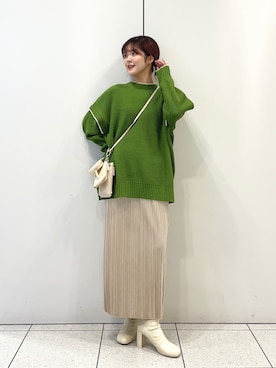 「LOWRYS FARM（ローリーズファーム）のストレッチヒールブーツ　851418（ブーツ）」を使った、aoさん（レディース・158cm）の秋コーディネート