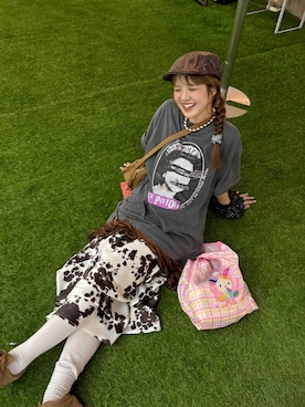 「アイテム（ハンチング/ベレー帽）」を使った、aoさん（レディース・158cm）の秋コーディネート