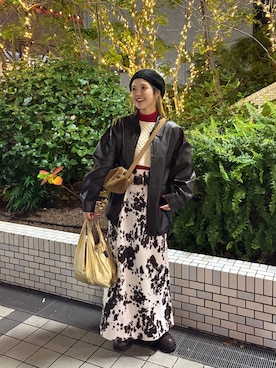 「アイテム（エコバッグ/サブバッグ）」を使った、aoさん（レディース・158cm）の冬コーディネート