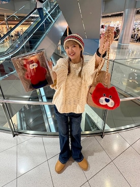 「アイテム（エコバッグ/サブバッグ）」を使った、aoさん（レディース・158cm）の秋コーディネート