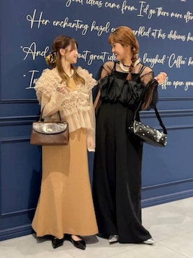 「LOWRYS FARM（ローリーズファーム）のパールタレンネックレス　249411（ネックレス）」を使った、aoさん（レディース・158cm・20代）の夏コーディネート