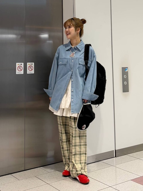 スラックス パンツ ホップサックワイドパンツ 242754 レディース
