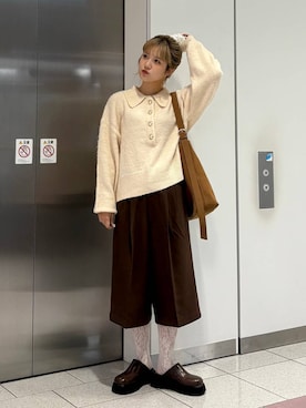 「アイテム（サンダル）」を使った、aoさん（レディース・158cm・20代）の冬コーディネート