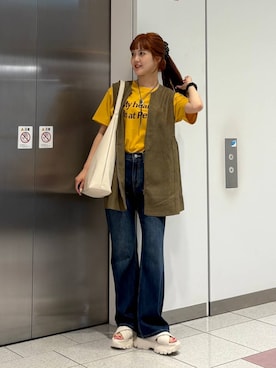 「アイテム（ベスト）」を使った、aoさん（レディース・158cm・20代）の夏コーディネート