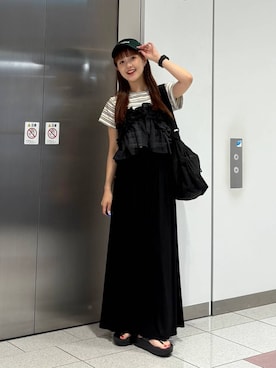 「アイテム（スカート）」を使った、aoさん（レディース・158cm）の夏コーディネート