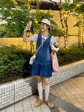 LOWRYS FARMのアイテムを使った「デニムワンピース」の