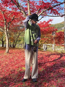 「Yohji Yamamoto（ヨウジヤマモト）のアイテム（スニーカー）」を使った、アイズさん（メンズ・177cm）の秋コーディネート