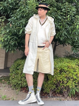 「アイテム（レッグウェア）」を使った、まっちゃんさん（メンズ・183cm）の秋コーディネート