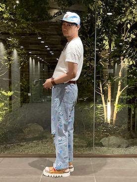 「PUNYUS（プニュズ）のアイテム」を使った、まっちゃんさん（メンズ・183cm）の夏コーディネート