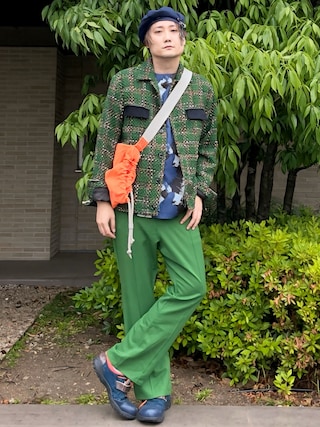 glambグラム ファンシーツイードパンツ グリーン M glamb（グラム）の「Fancy tweed pants / ファンシーツイード