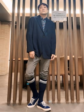 「アイテム（テーラードジャケット）」を使った、まっちゃんさん（メンズ・183cm・40代）の秋コーディネート