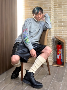 ソックス/靴下を使った「ハーフパンツ」のメンズ人気ファッション