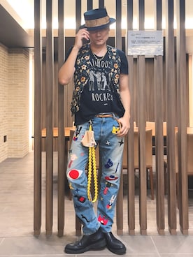 「アイテム（帽子）」を使った、まっちゃんさん（メンズ・183cm・40代）の秋コーディネート